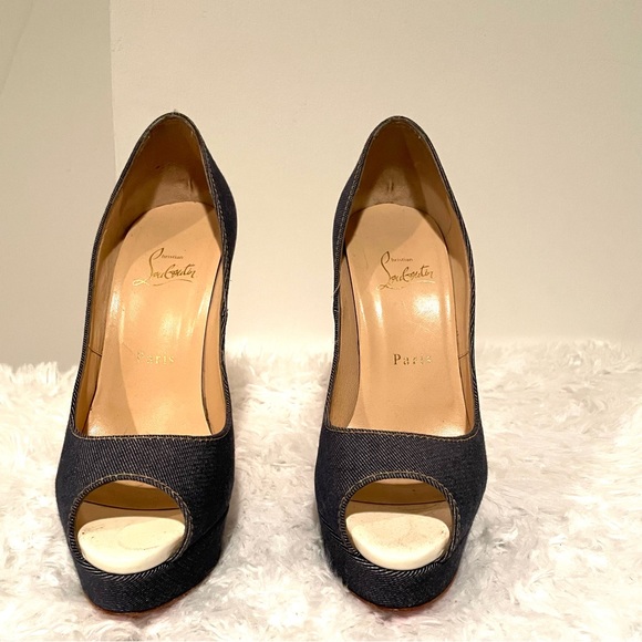 Christian Louboutin Denim Lady Peep (Authentic) - Picture 3 of 9
